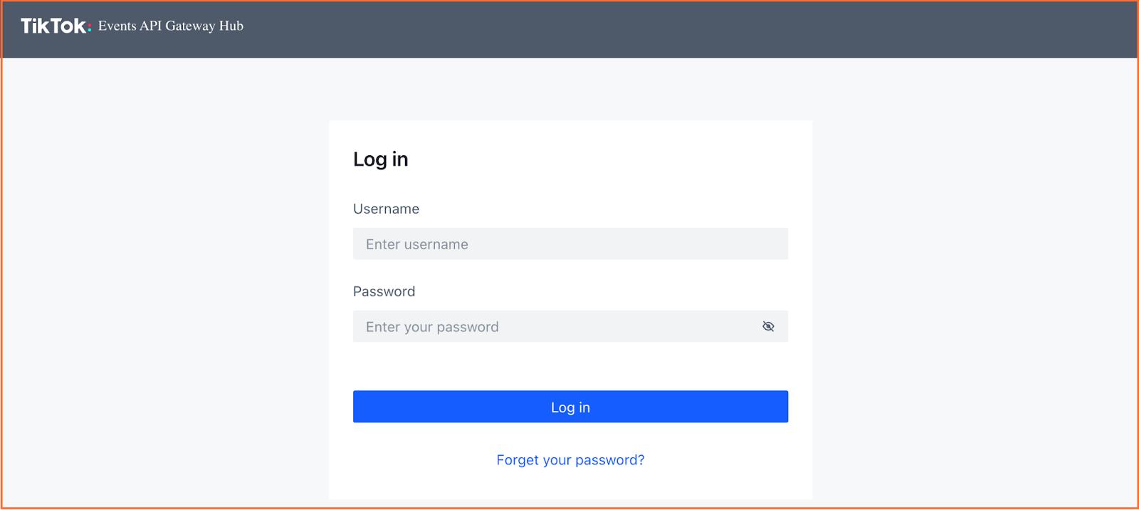 Log in to TikTok eAPI Gateway Hub