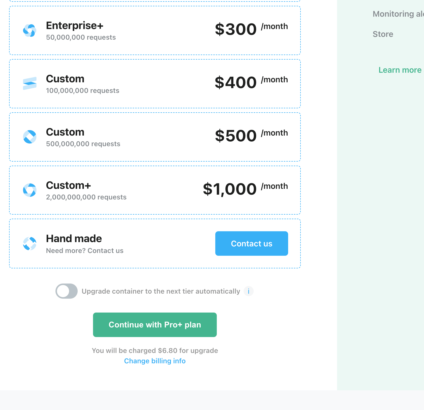 Click Change billing info