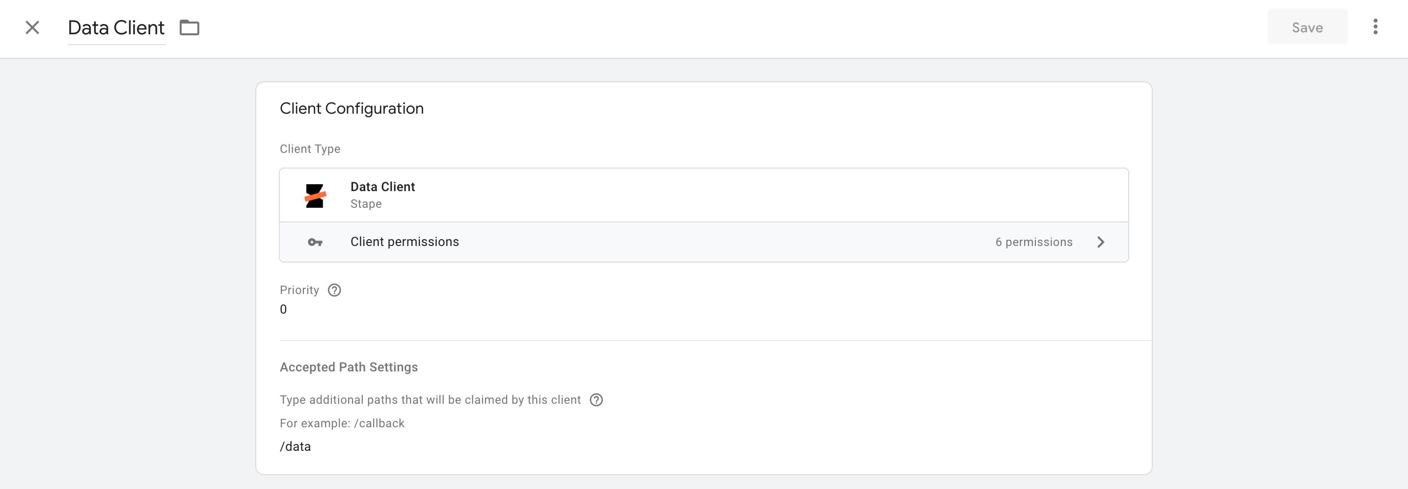 Data Client in Google Tag Manager