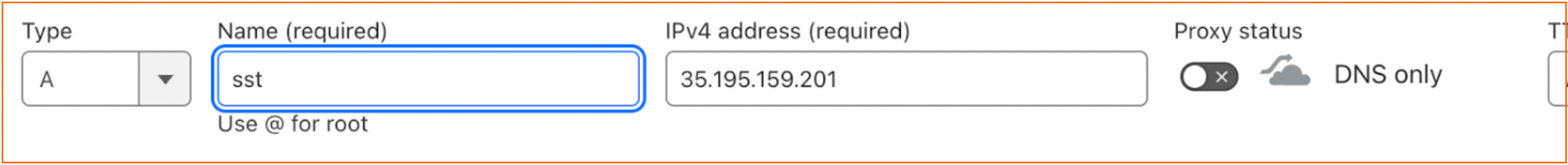 Correct Cloudlfare DNS records