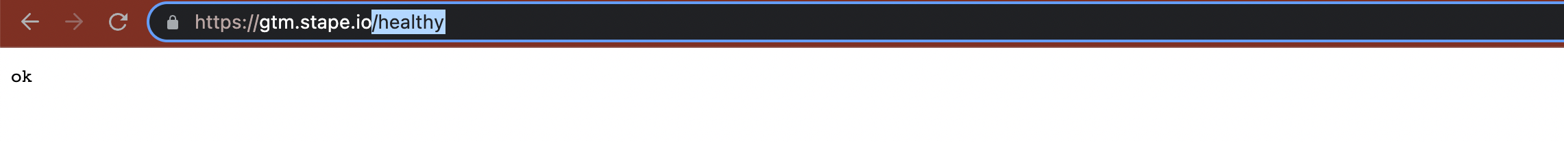/healthy to the end of the URL