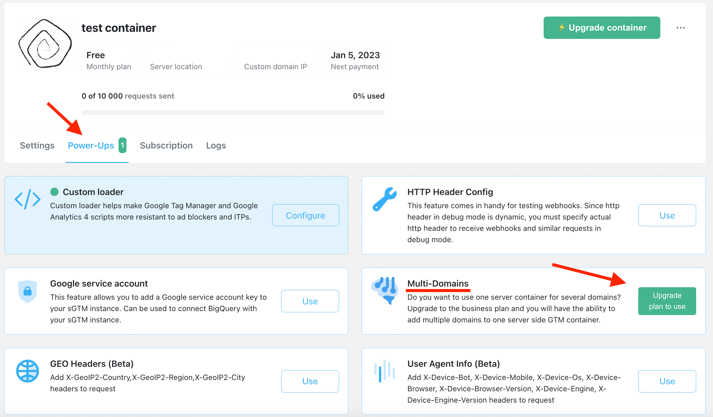 Using&nbsp;multiple domains and containers for sGTM with Stape
