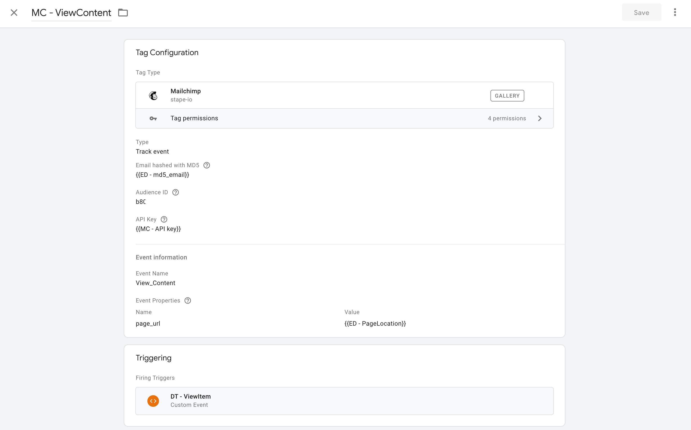 Tag Configuration