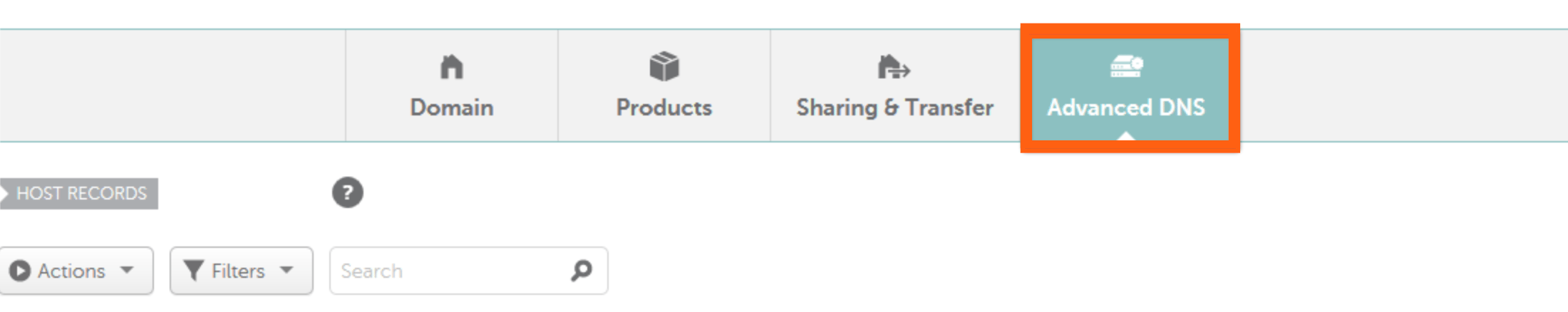 Go to the Advanced DNS&nbsp;tab 