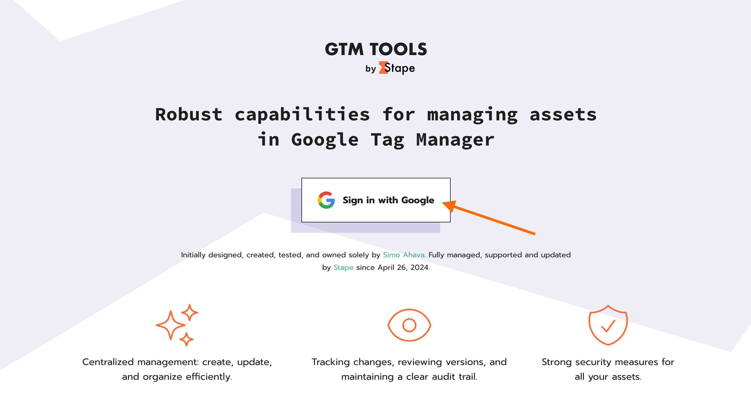 Accedi con Google in GTM Tools