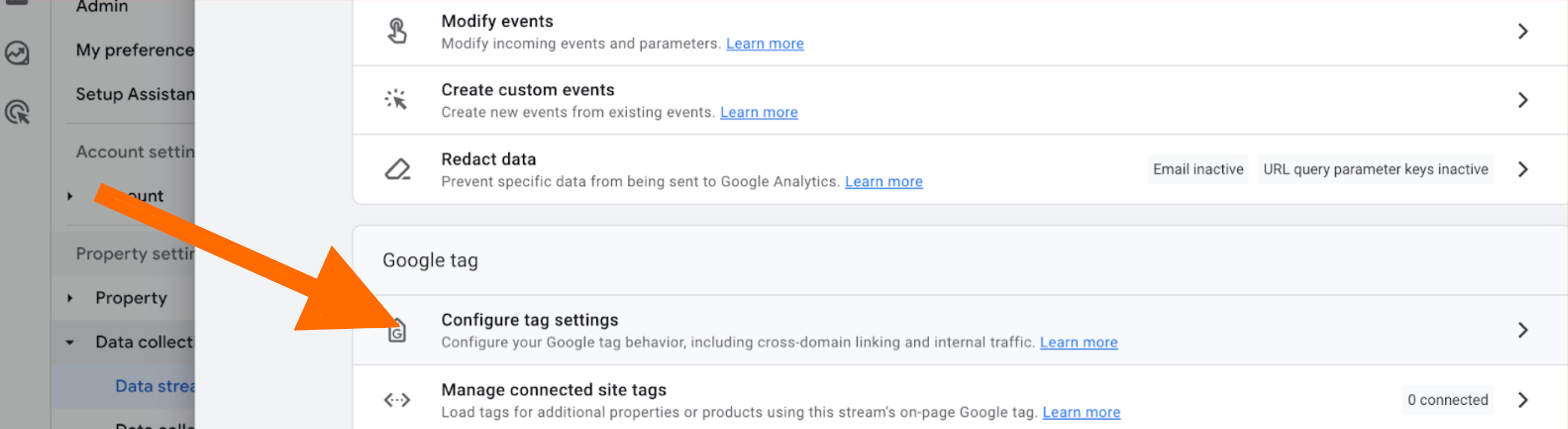 Configure tag settings