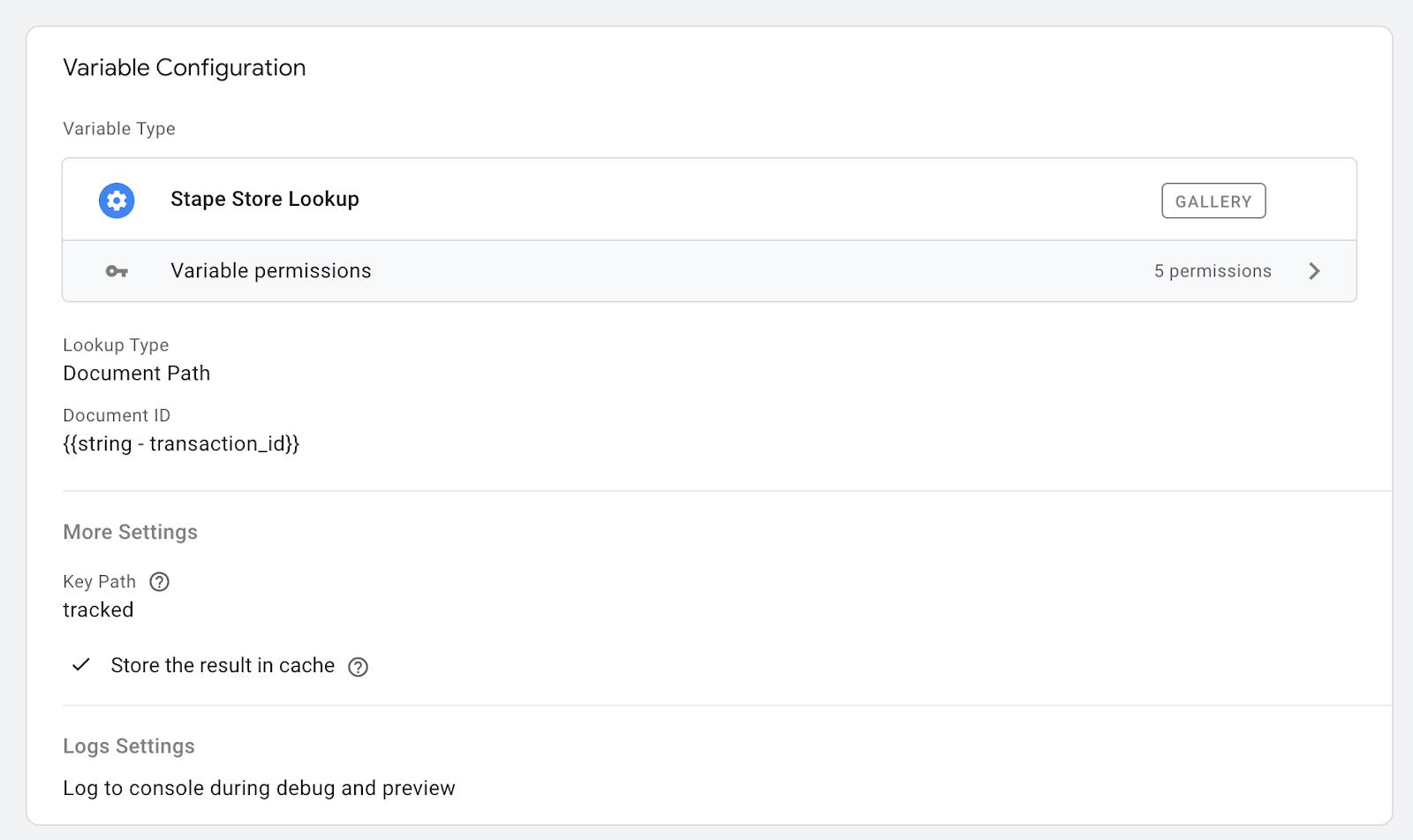 Stape Store Lookup variable