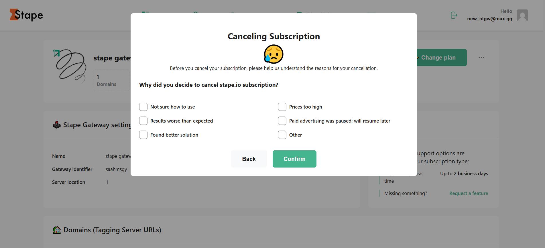 Cancelling Subscription