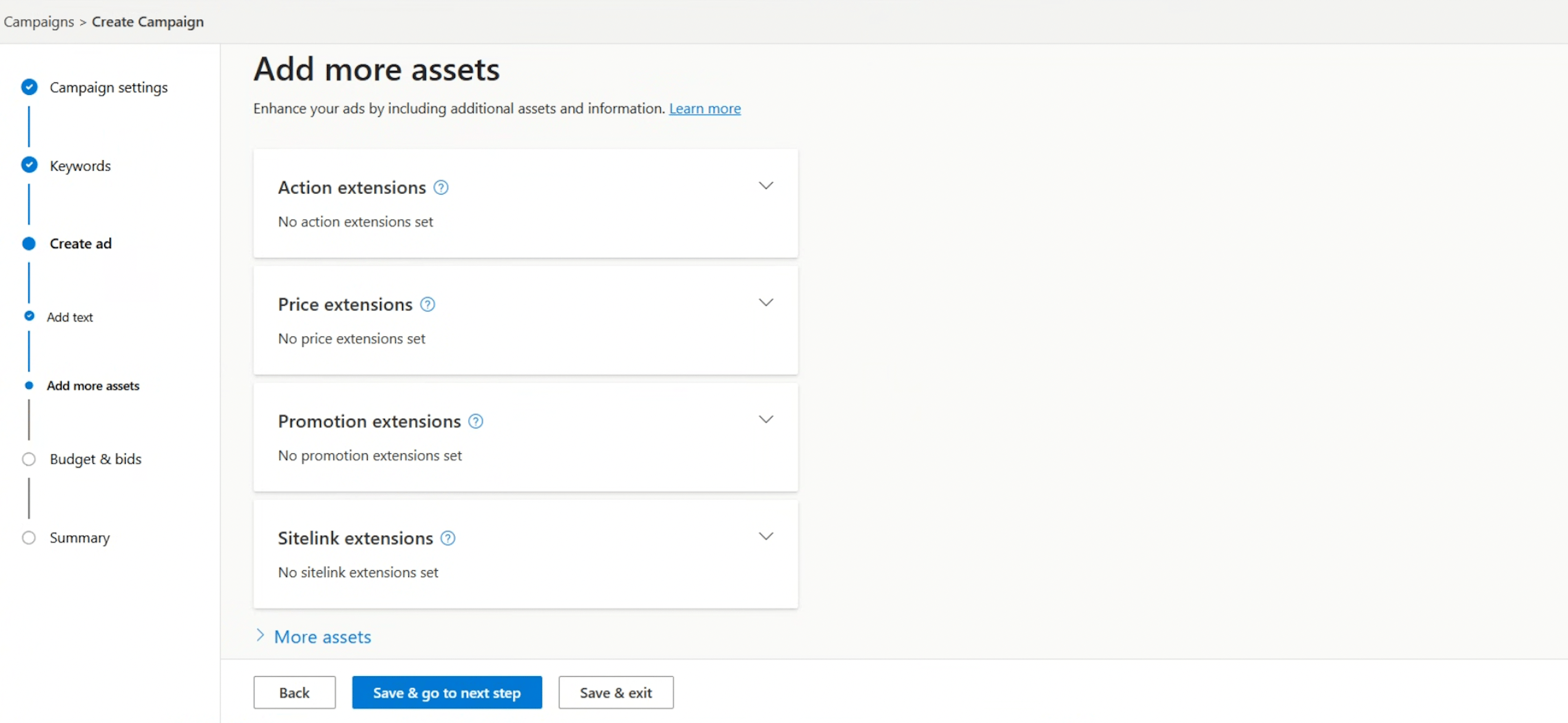 Microsoft ads assets