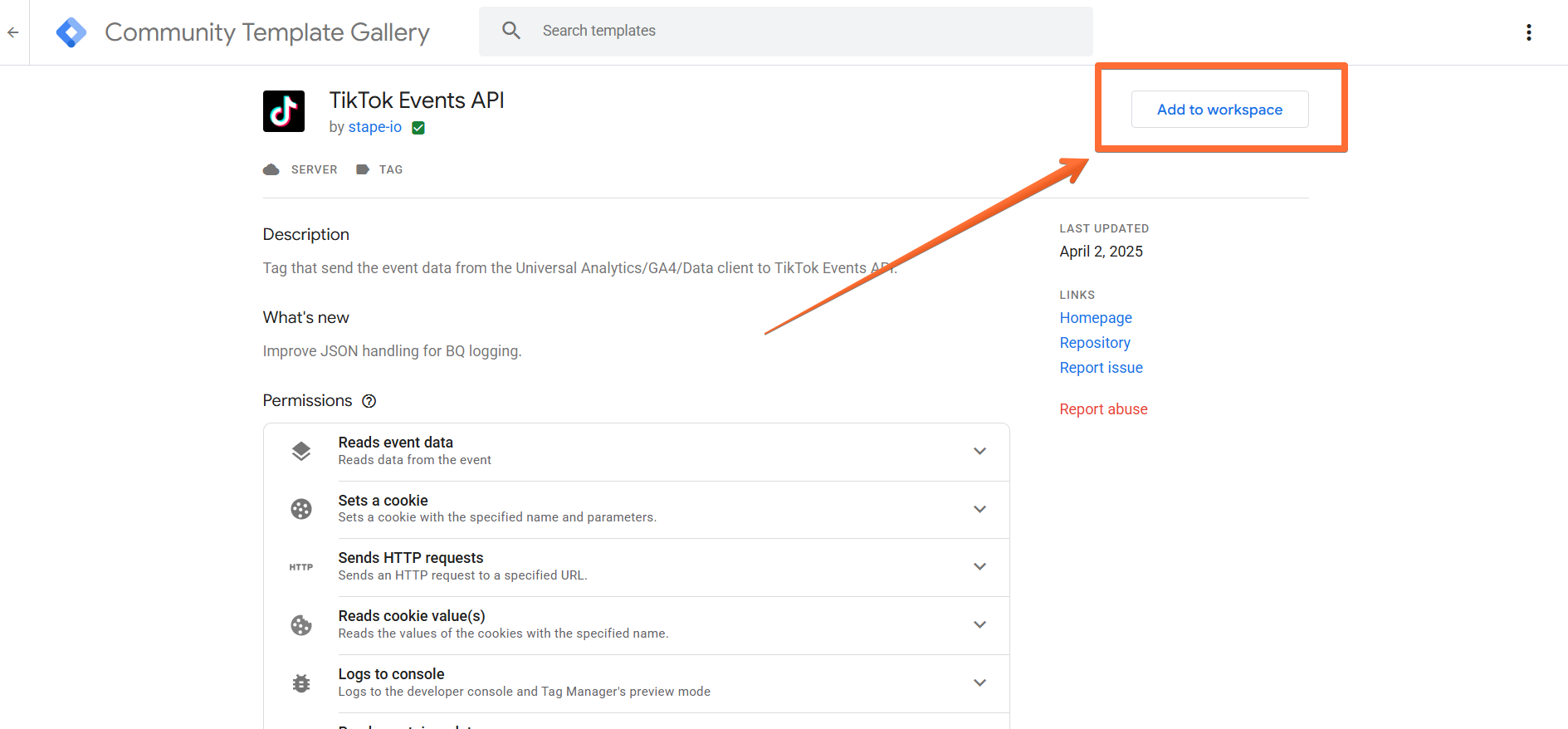 Add&nbsp;TikTok events API from Stape