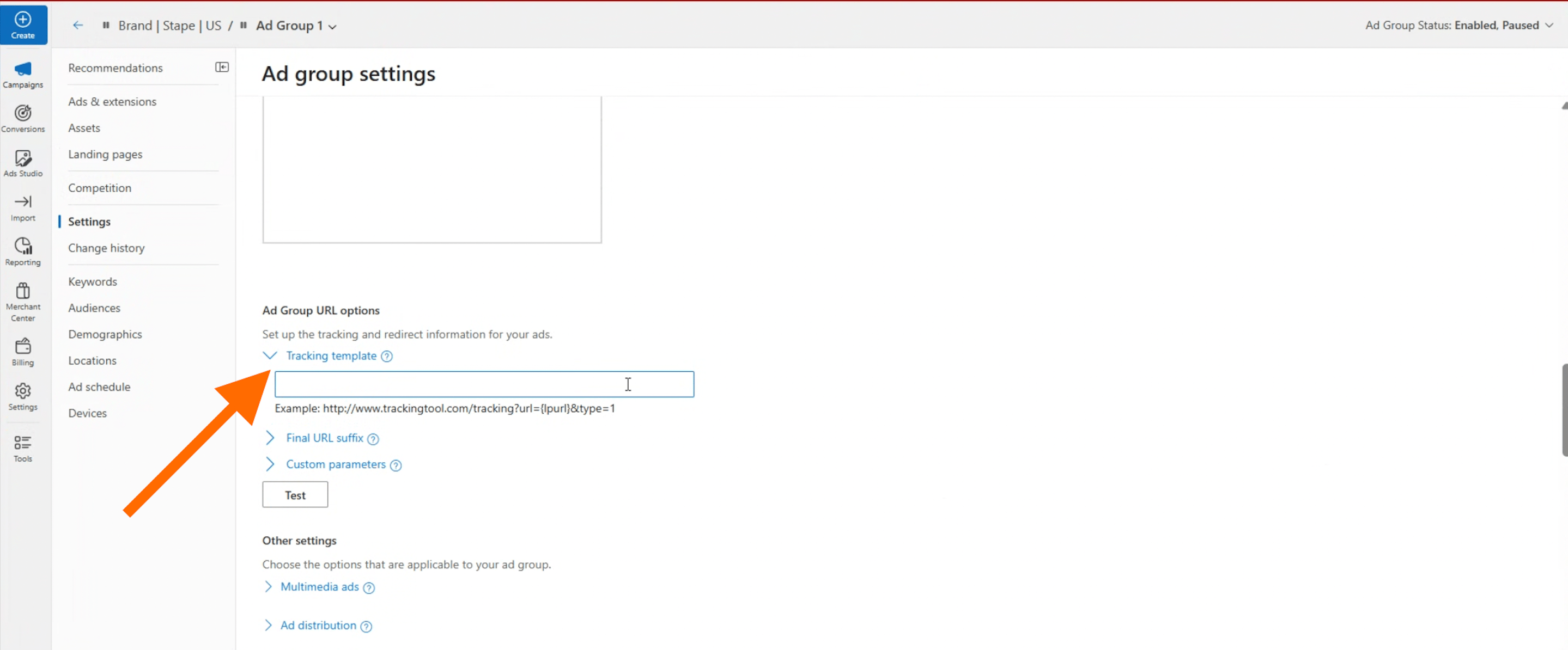 Tracking templates in Microsoft Ads