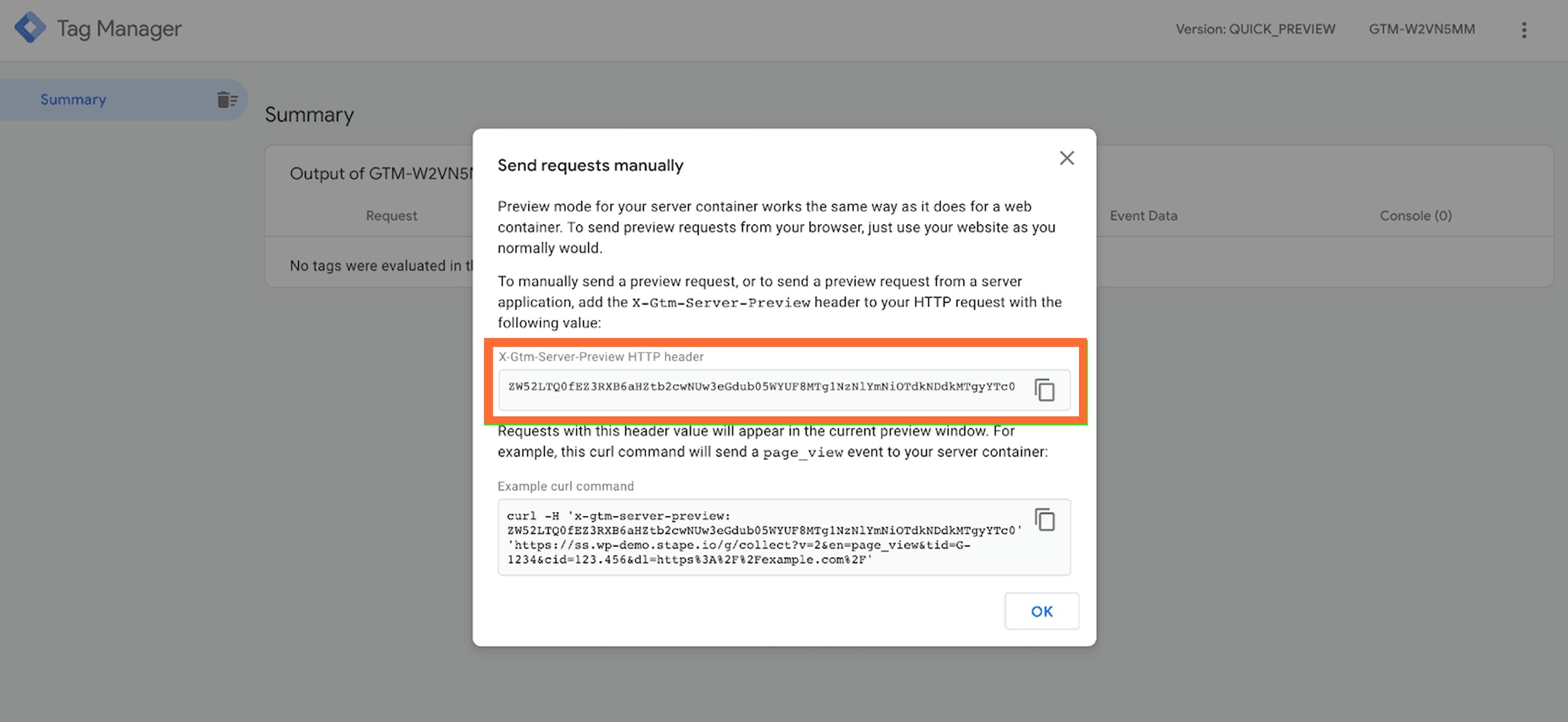 Send requests manually in Google Tag Manager