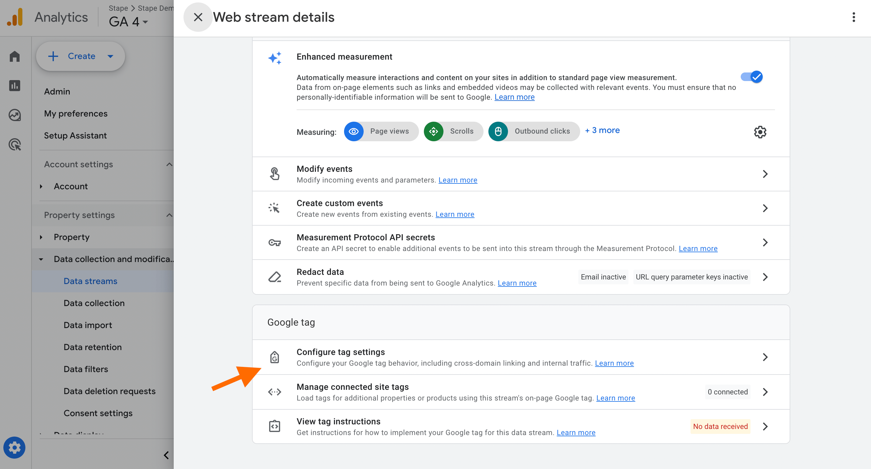 Configure Tag settings in GA4