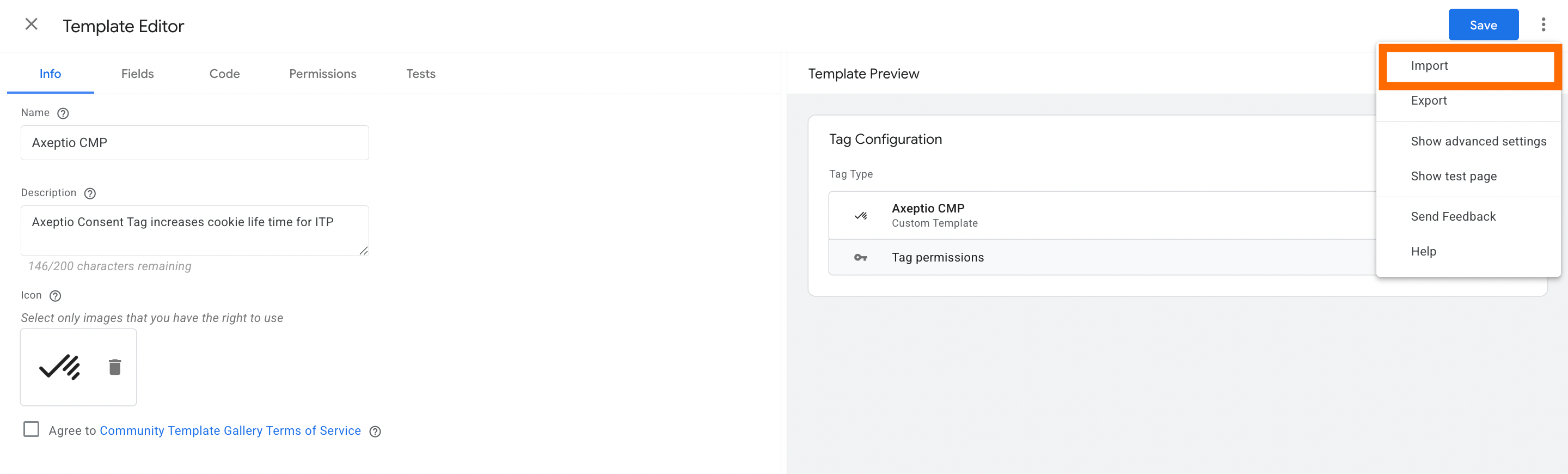 Import Axeptio tag