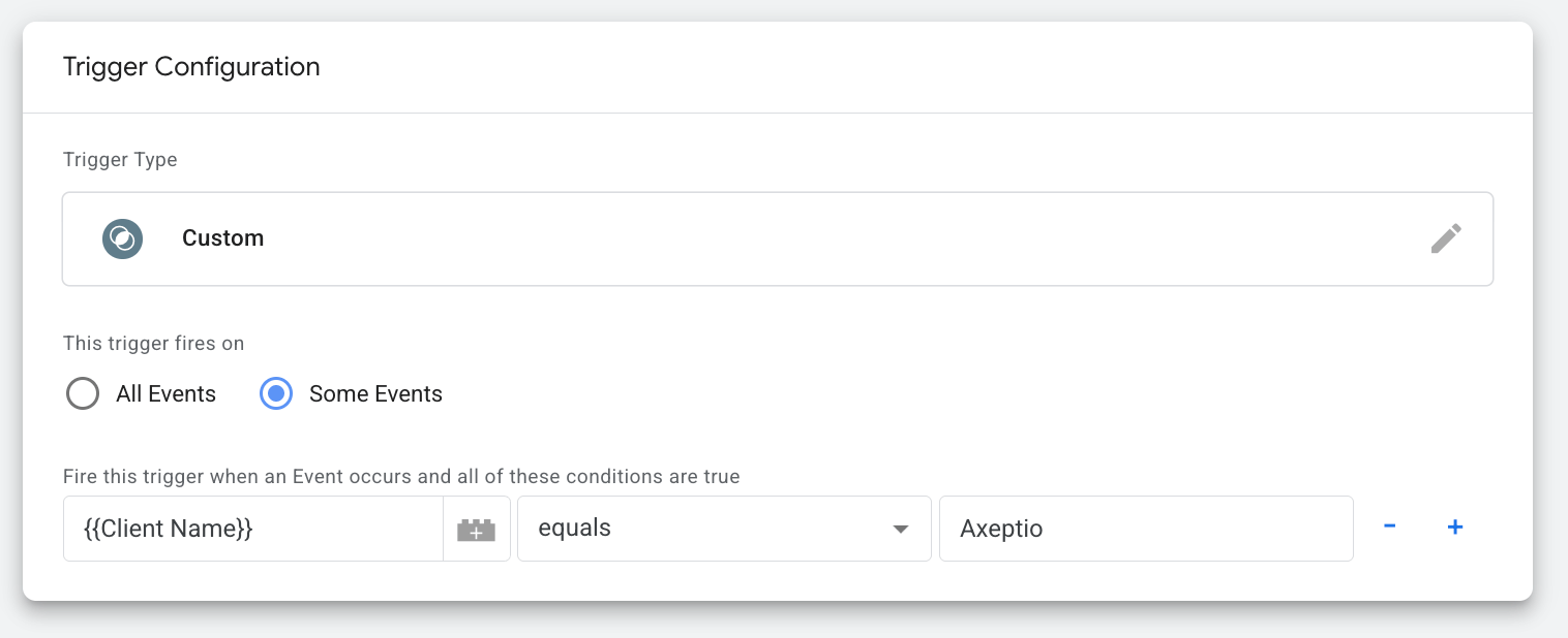 Trigger configuration for Axeptio tag