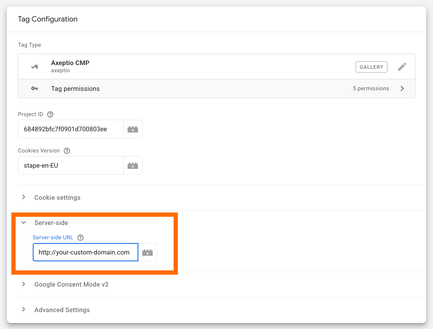 Server-side URL in Axeptio tag