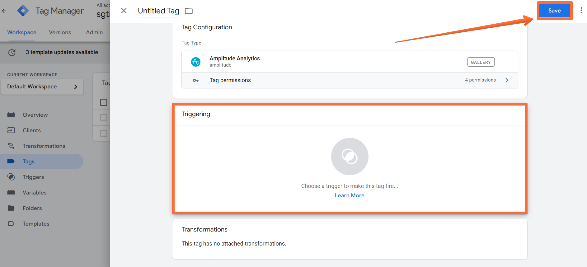 Finalizing the tag setup