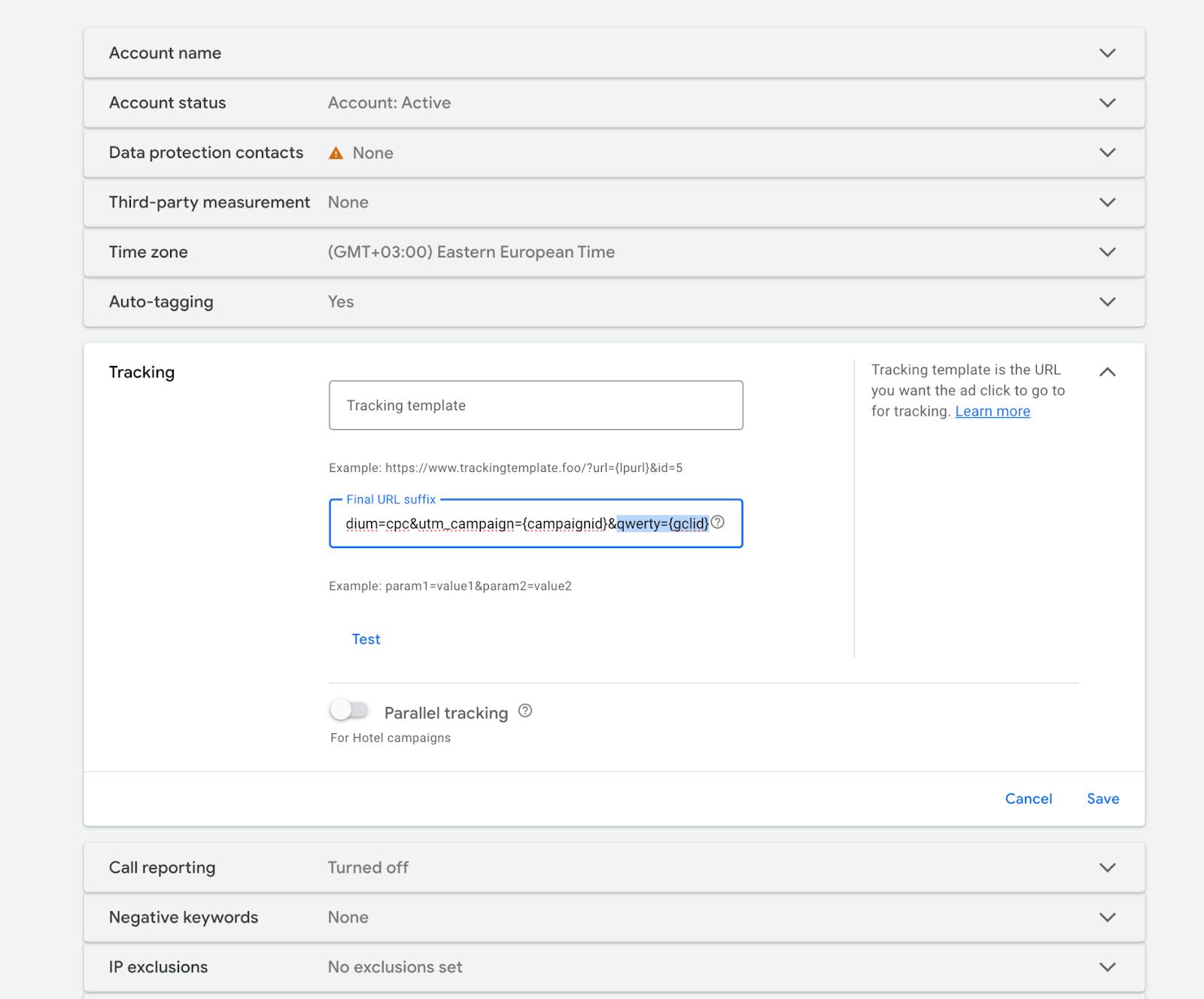 Configurer le suffixe d’URL final