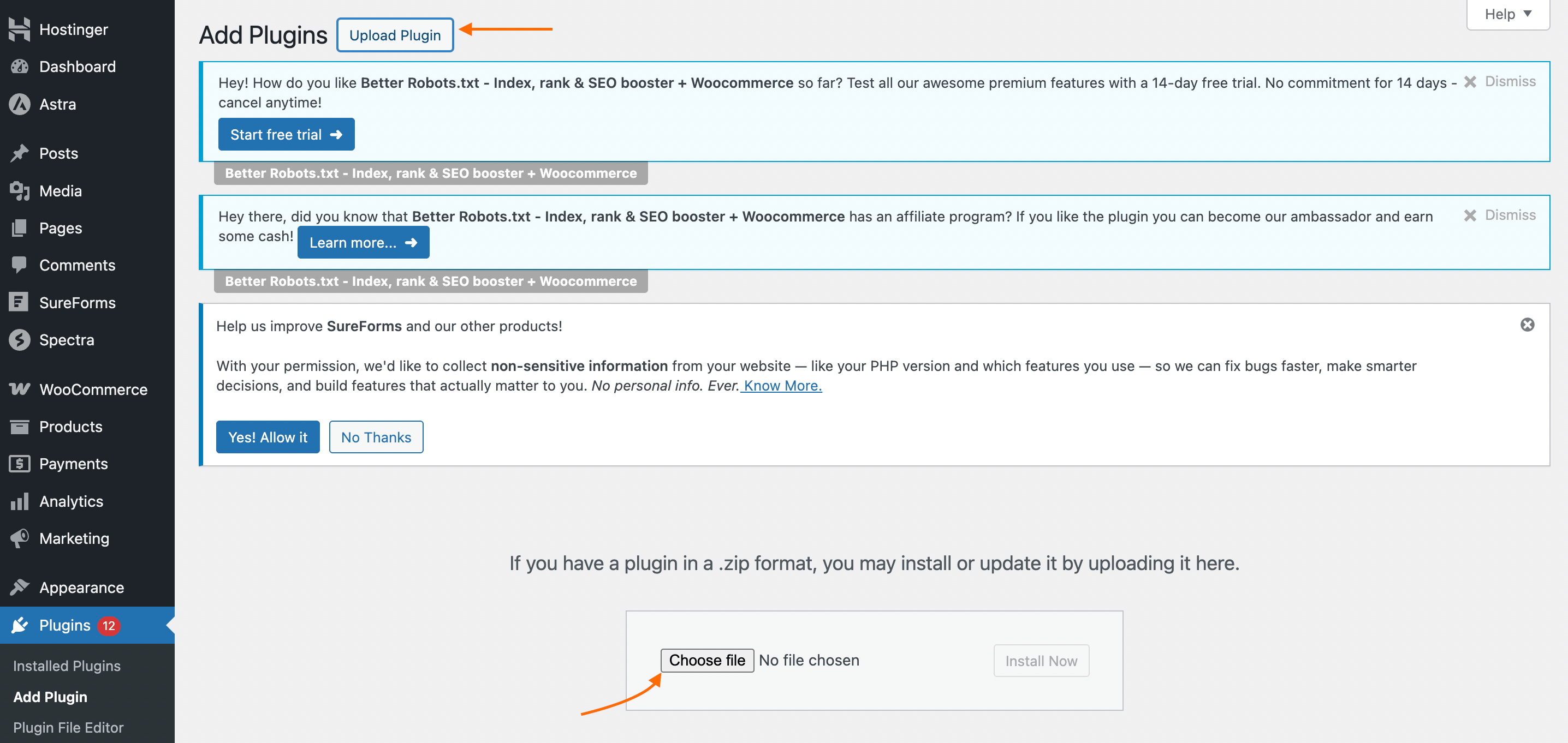 Importer le plugin dans WordPress