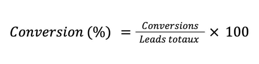 Formule de calcul du taux de conversion