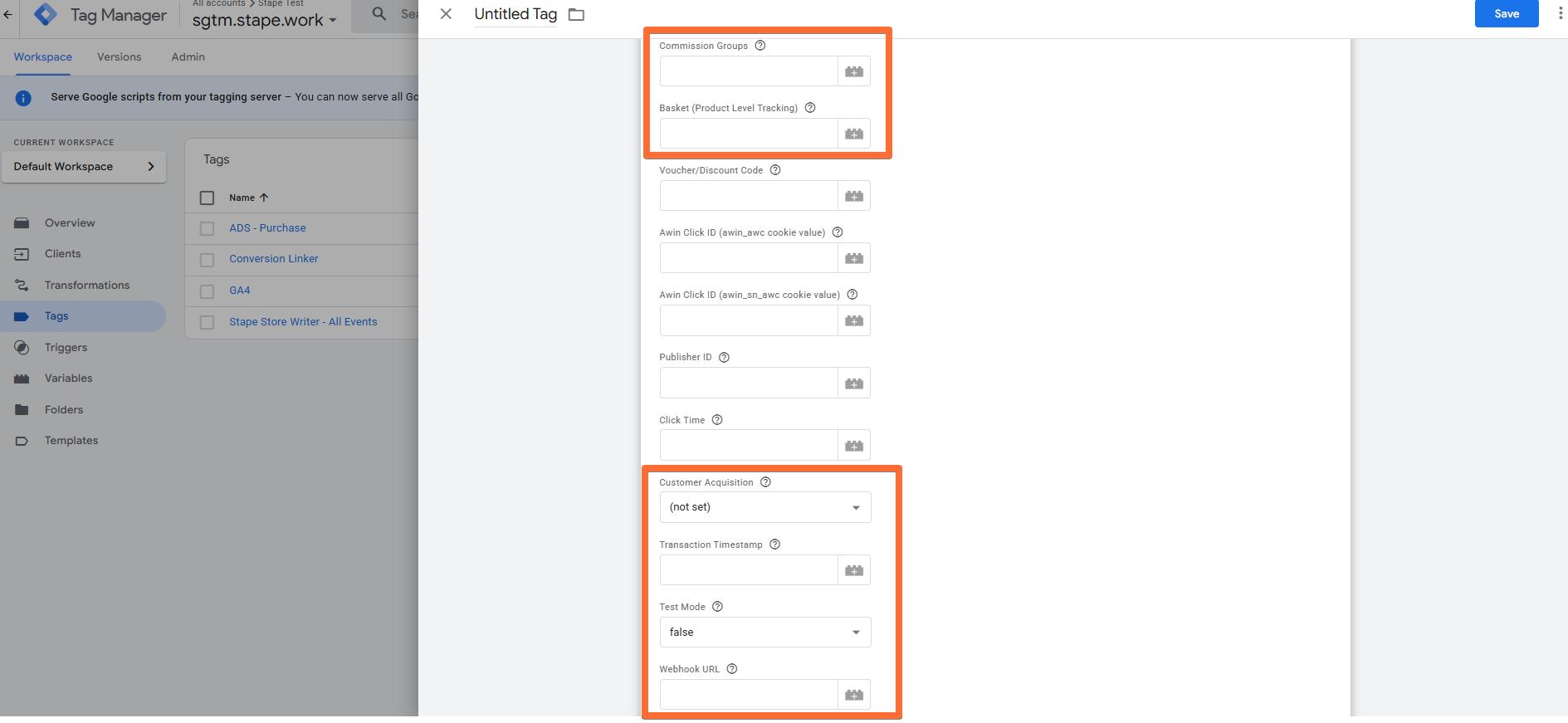 Optional parameters for the Conversion event type