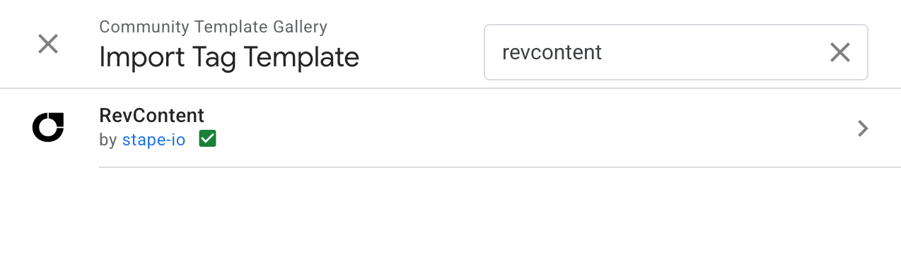 Add RevContent tag template