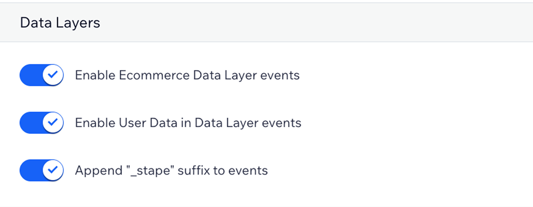 DataLayer tab