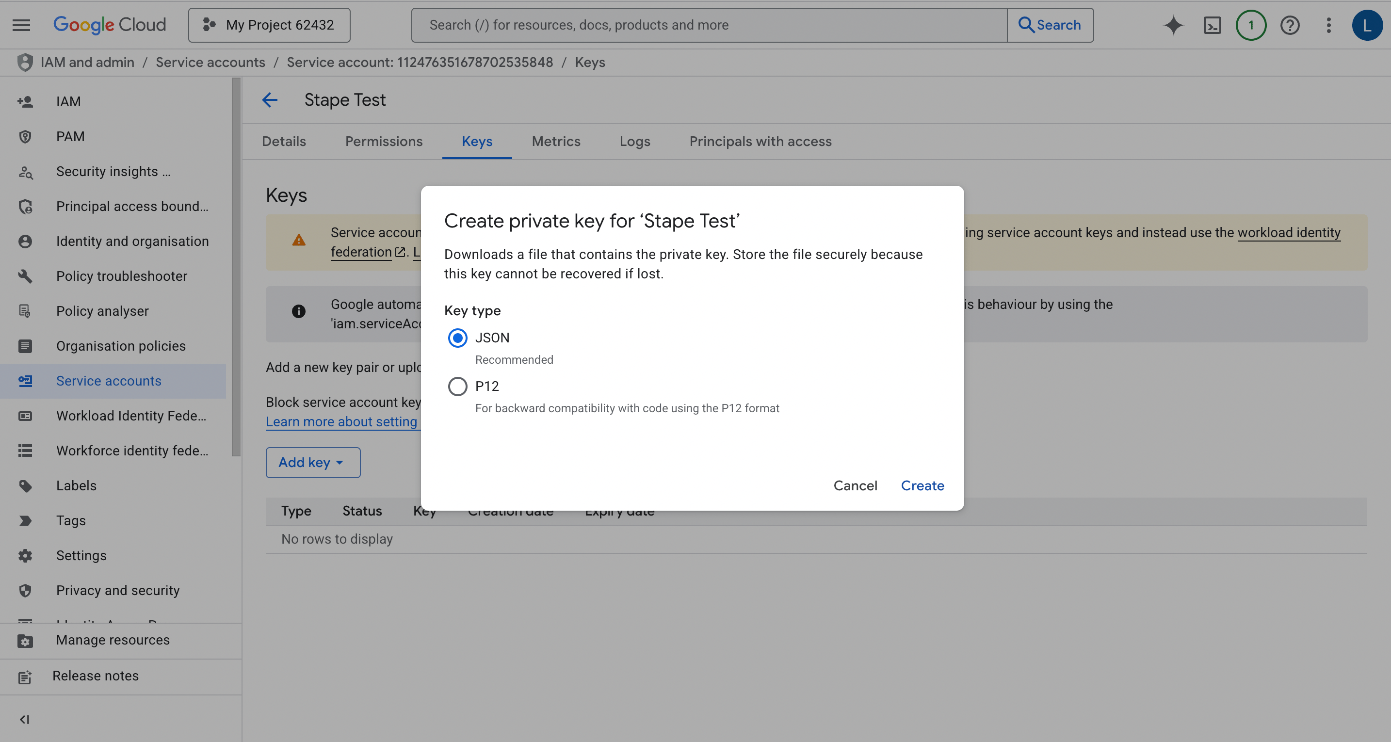 Create a private key