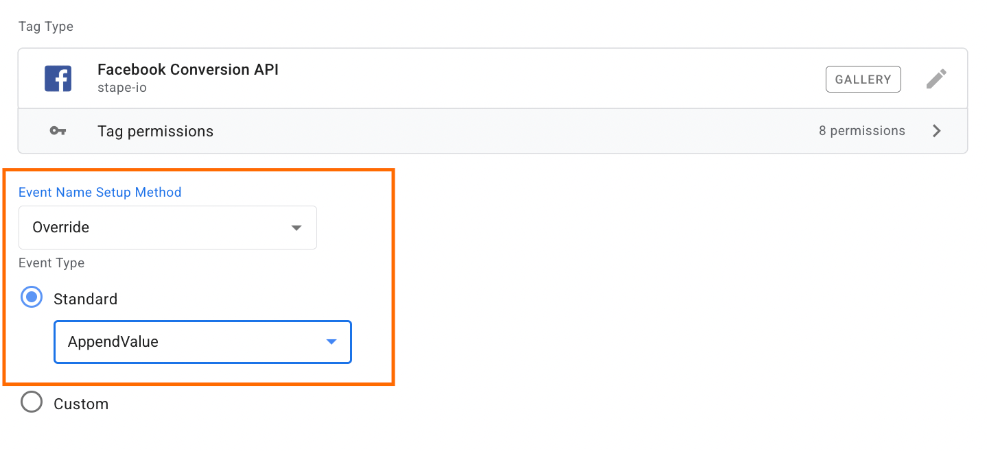 Facebook CAPI tag configuration