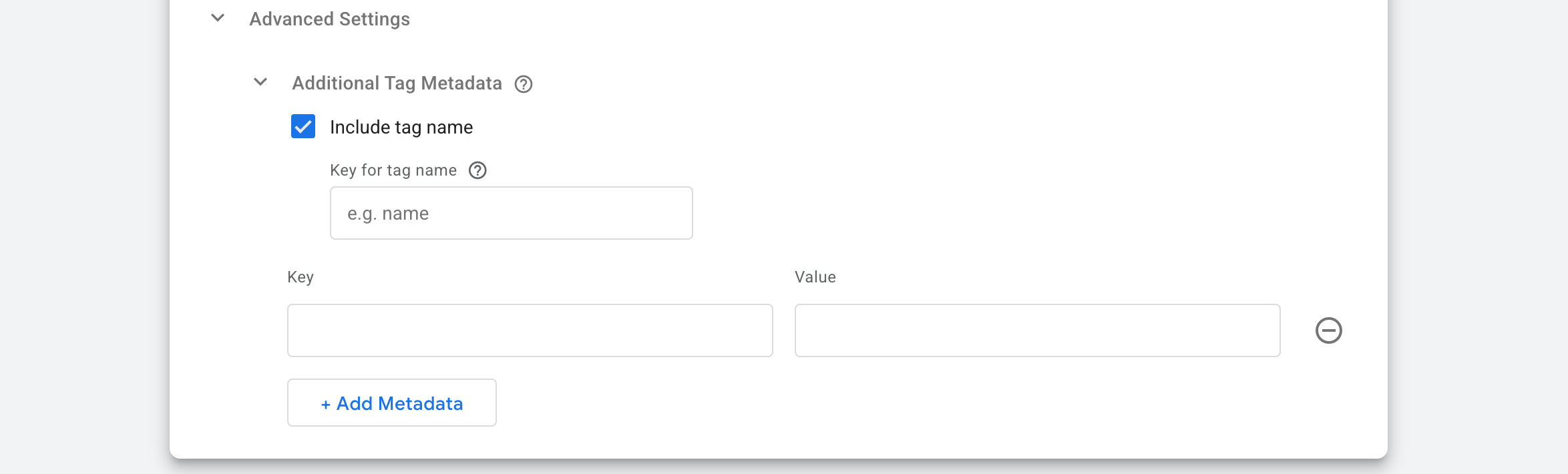 Advanced Settings section