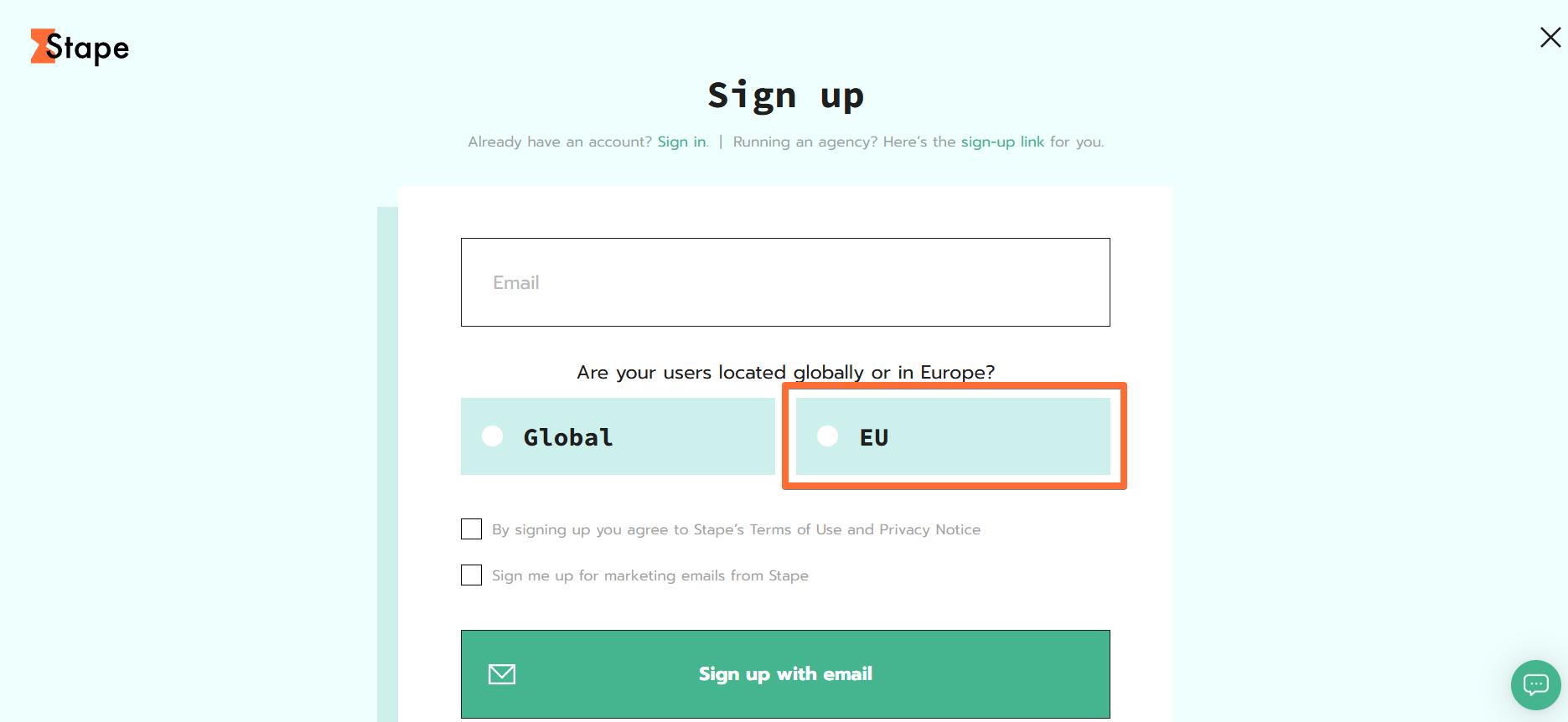 Moving Stape Global account to Stape EU account