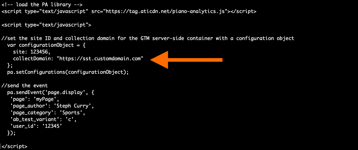 Piano Analytics SDK code