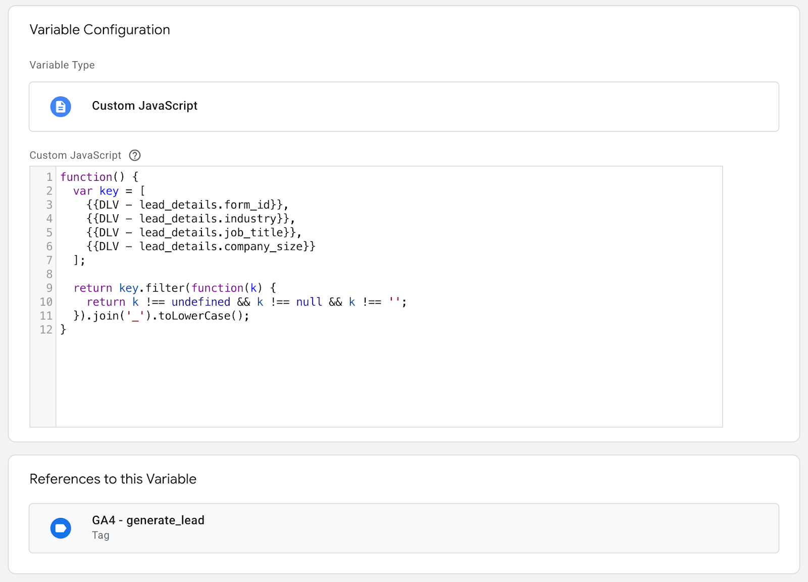 Variable configuration