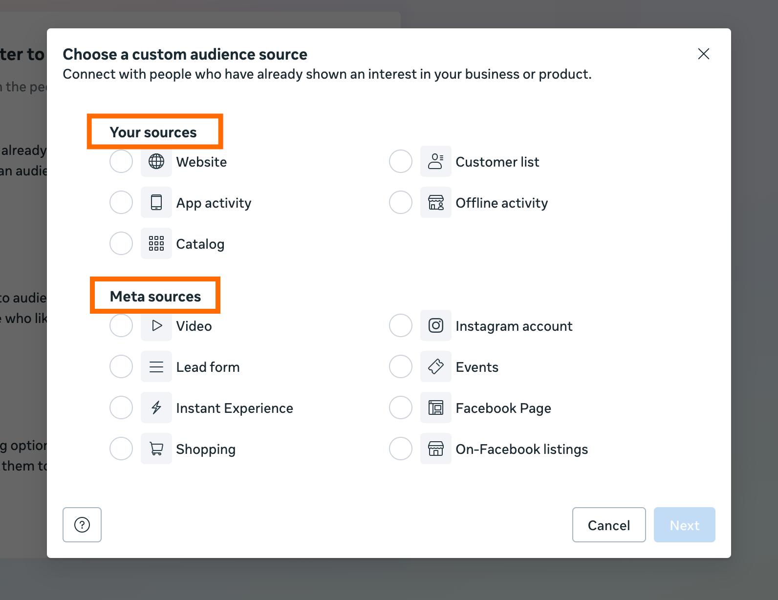 Your and Meta sources