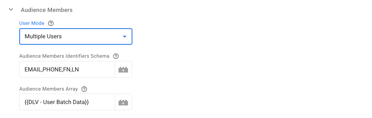 Multiple users configuration example