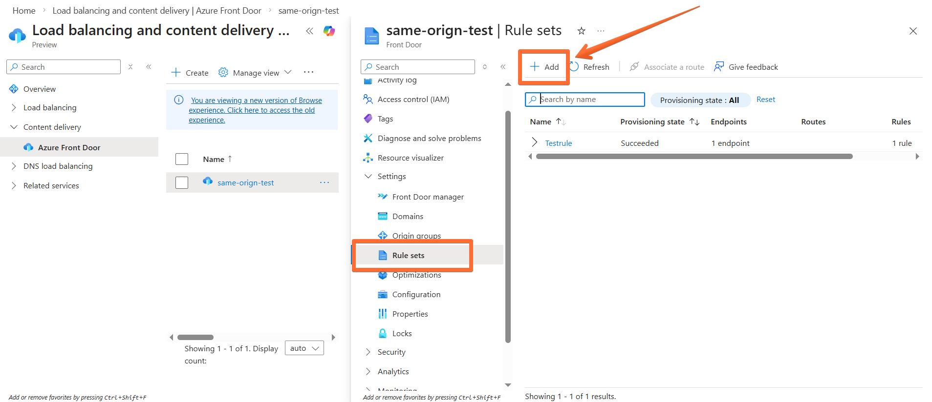 Click Add under Rule sets