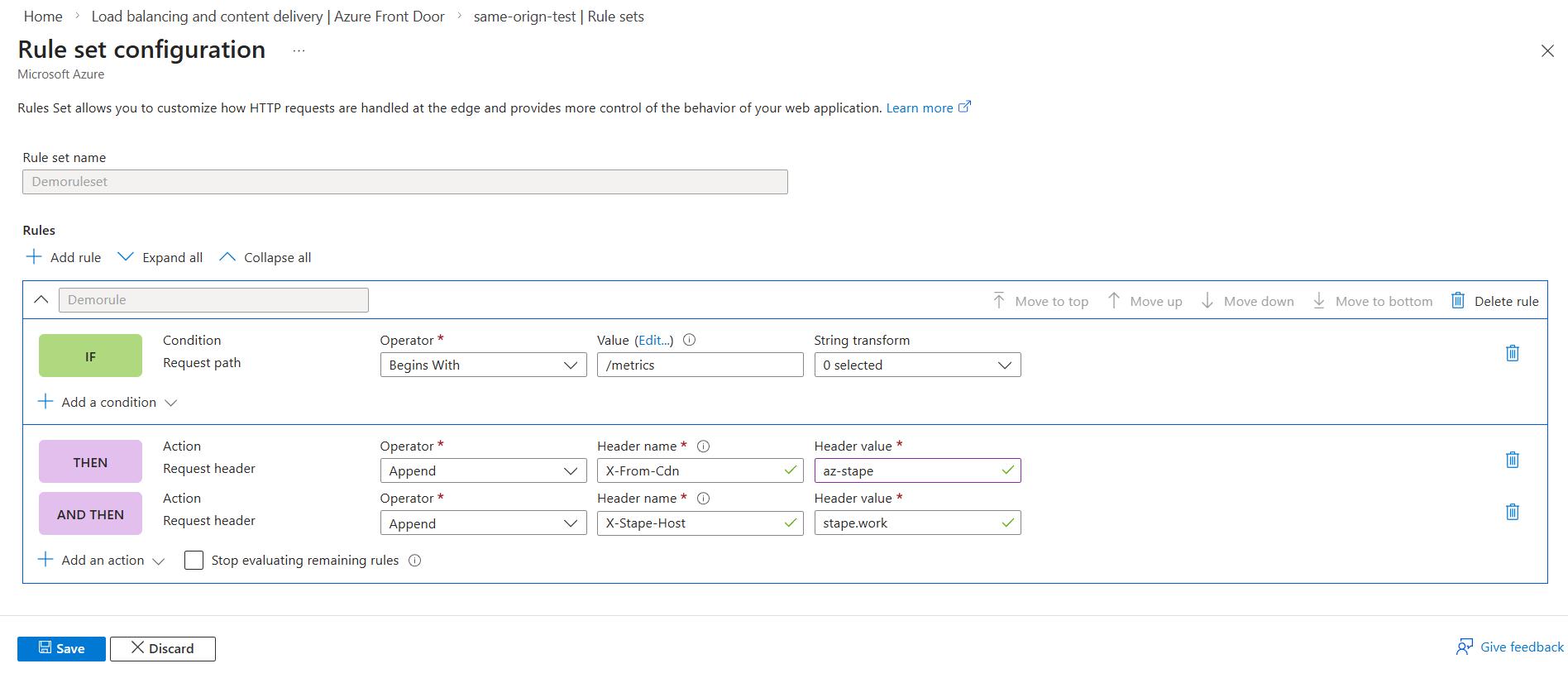 Configuring a rule set