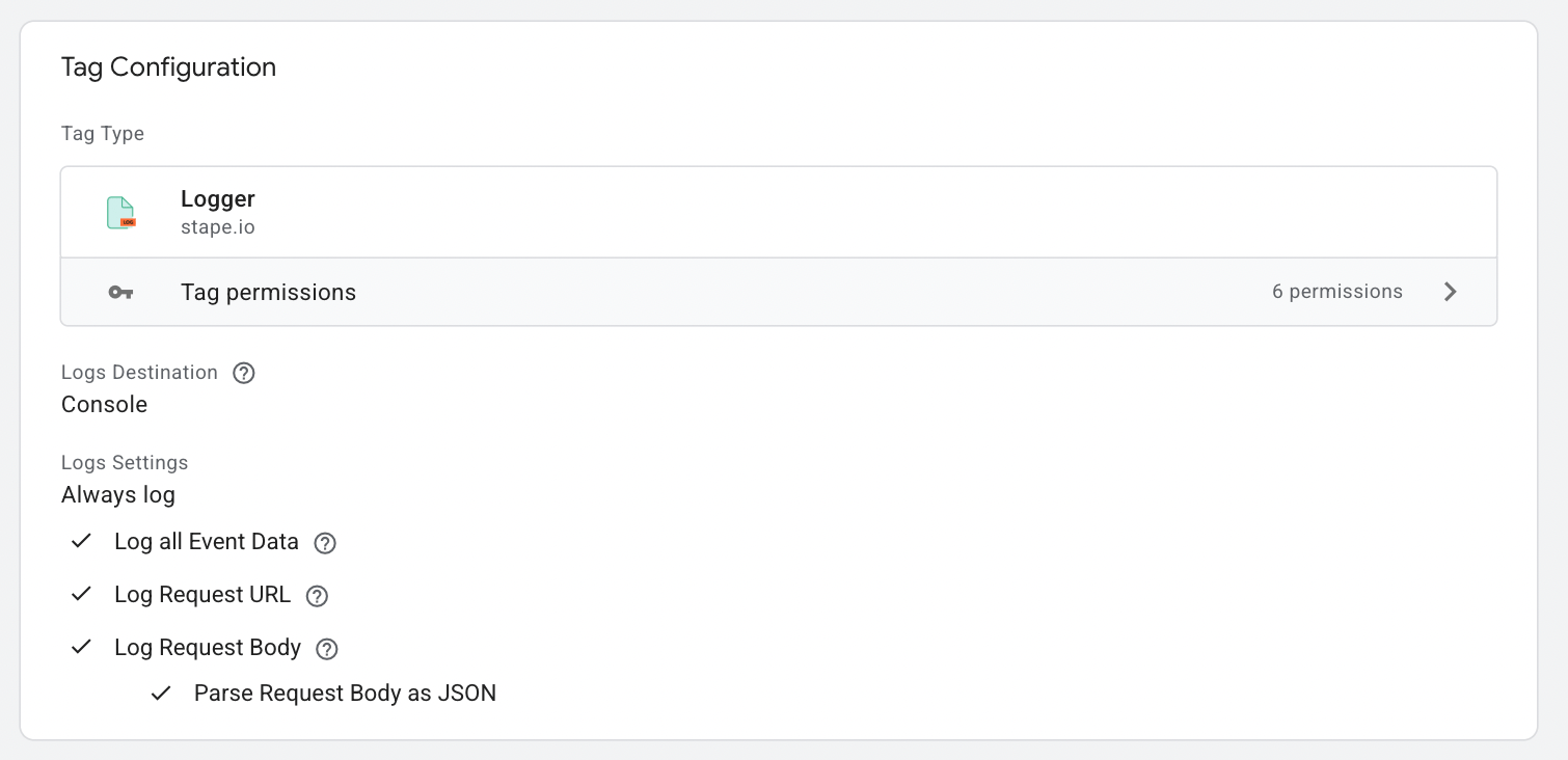 Tag config