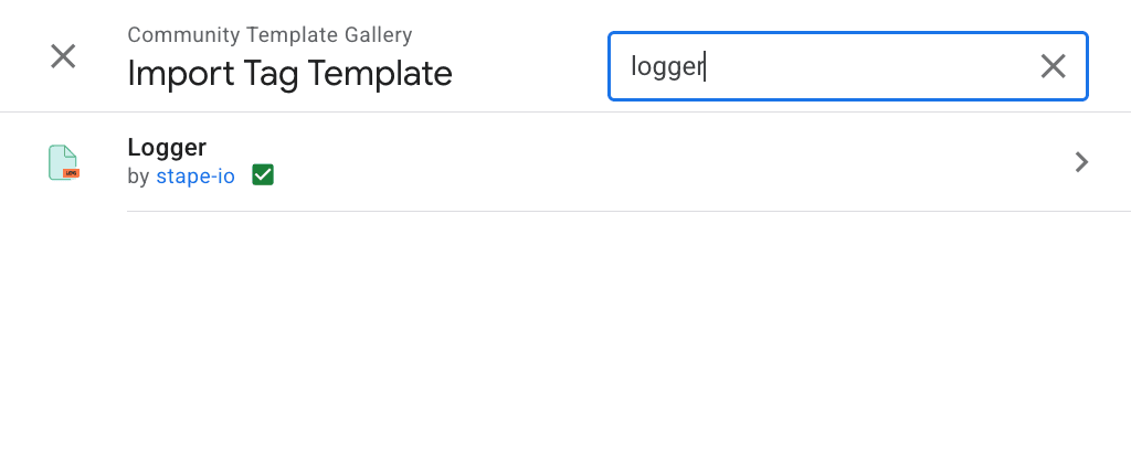 Logger tag in GTM Template Gallery