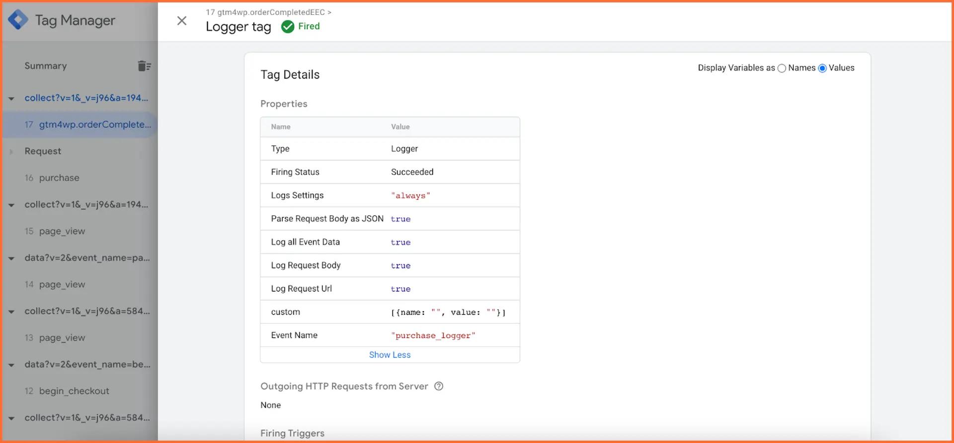 Testing the Logger tag