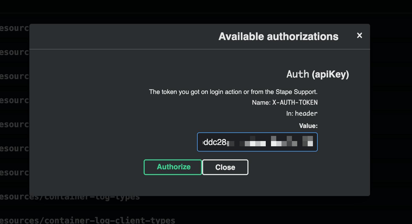 Authorization in Stape API