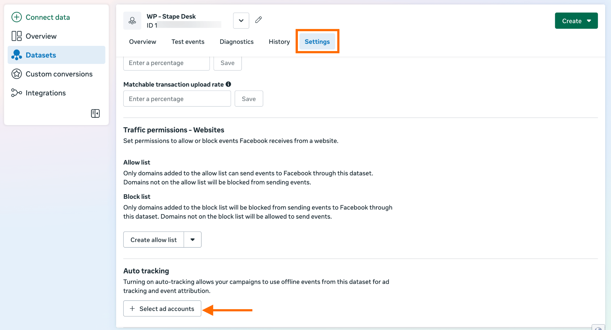 Select an ad account