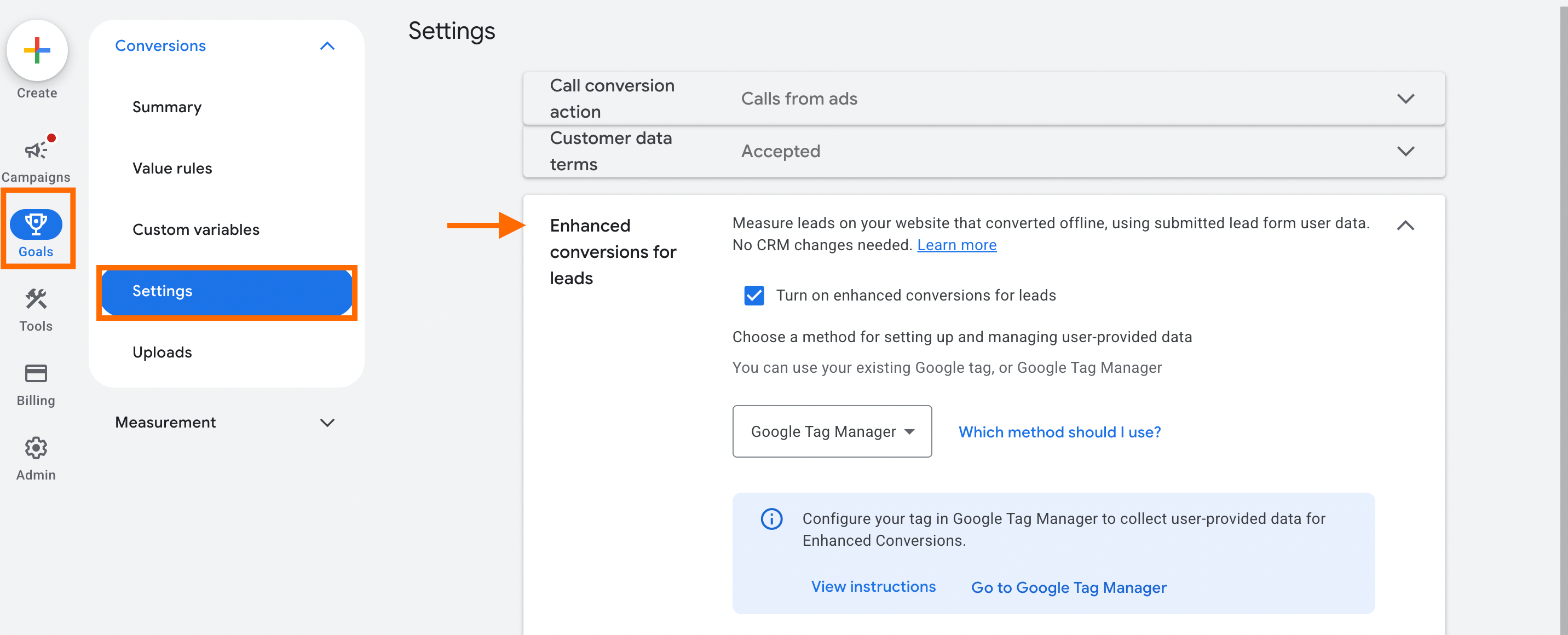 Enhanced conversions for leads