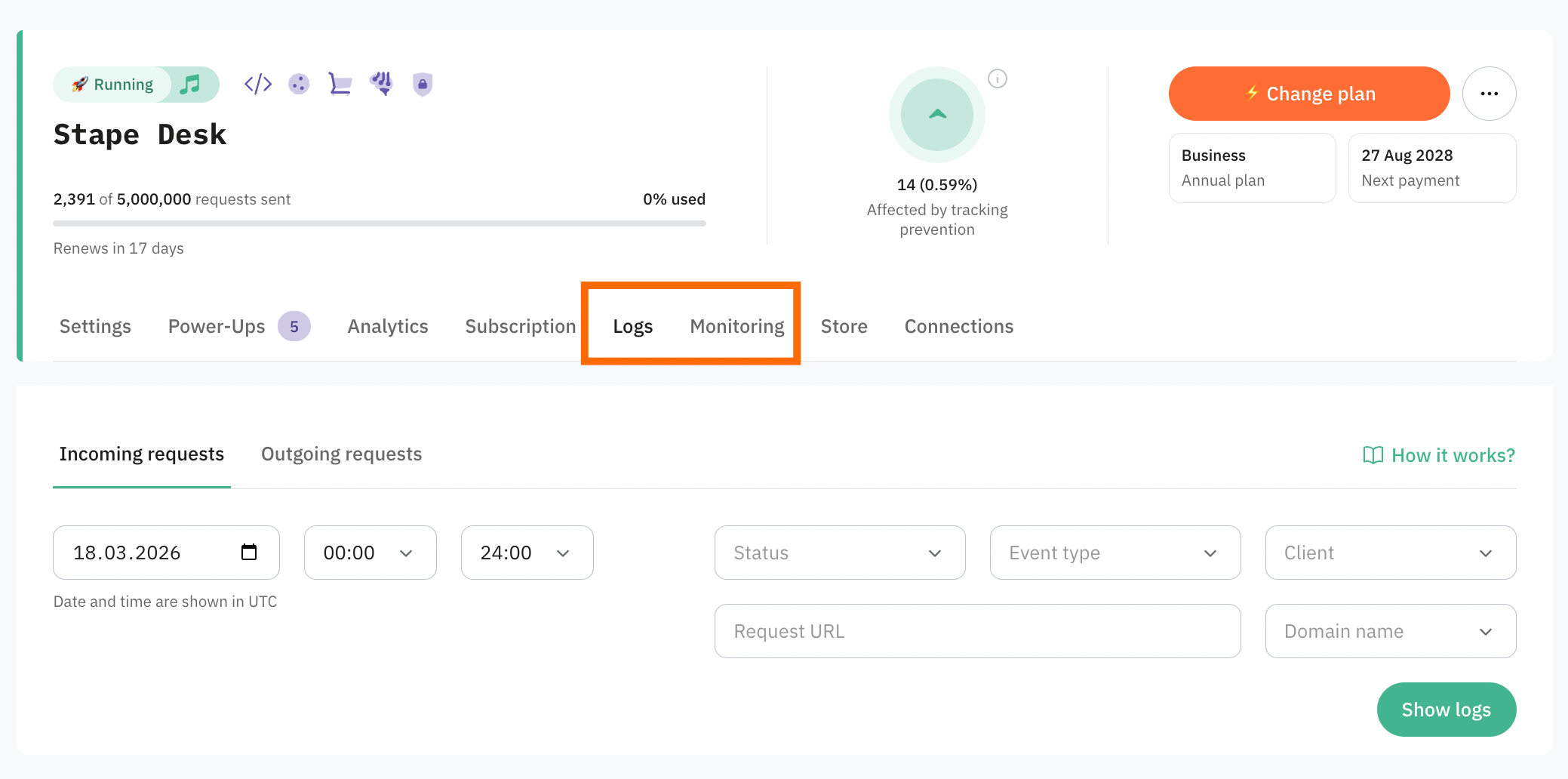 Logs and Monitoring