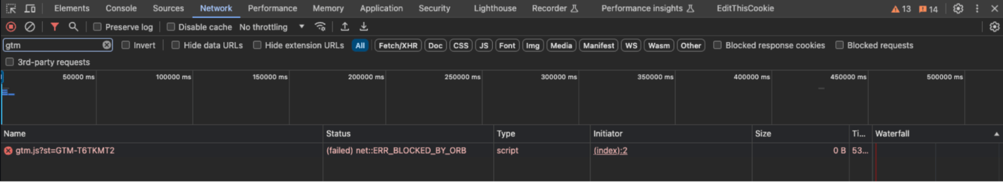 ERR_BLOCKED_BY_ORB error