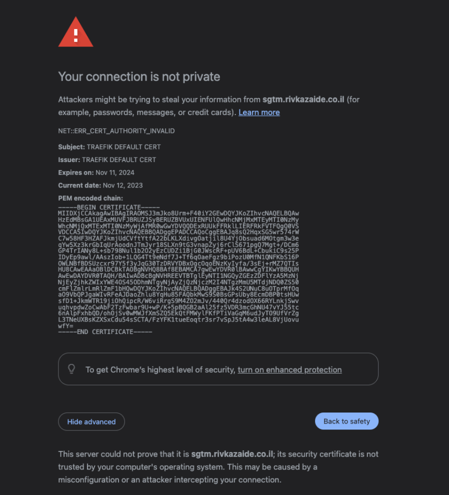 ERR_CERT_AUTHORITY_INVALID error