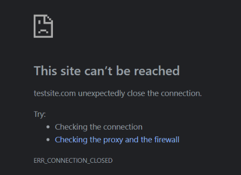 ERR_CONNECTION_CLOSED error