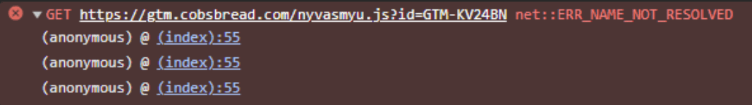 ERR_NAME_NOT_RESOLVED error
