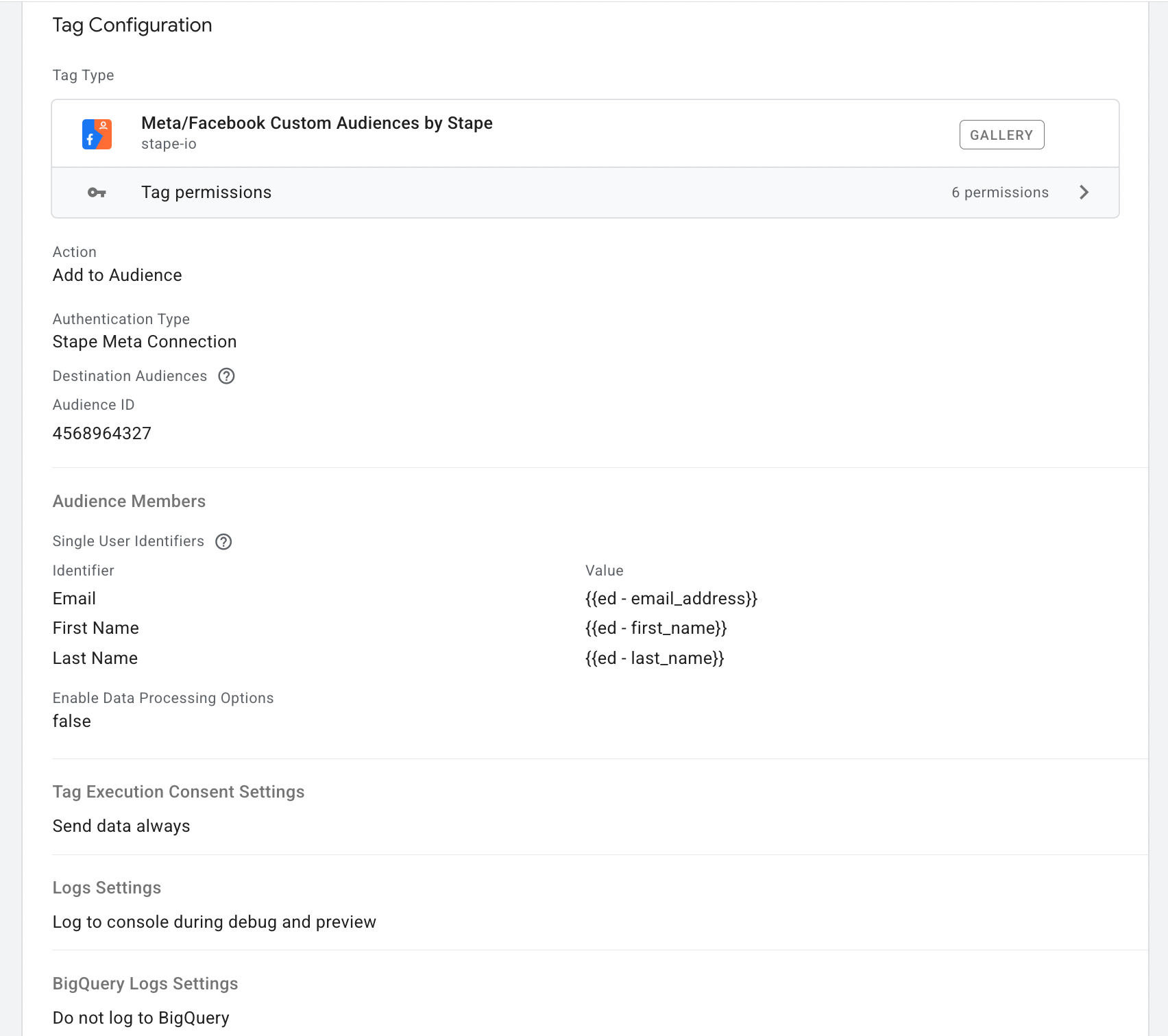 Tag config