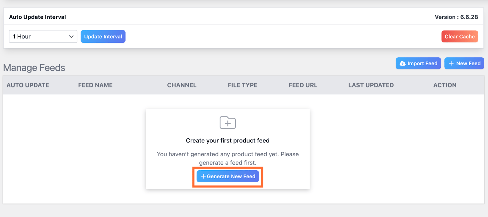 Go to CTX Feed and click Generate New Feed